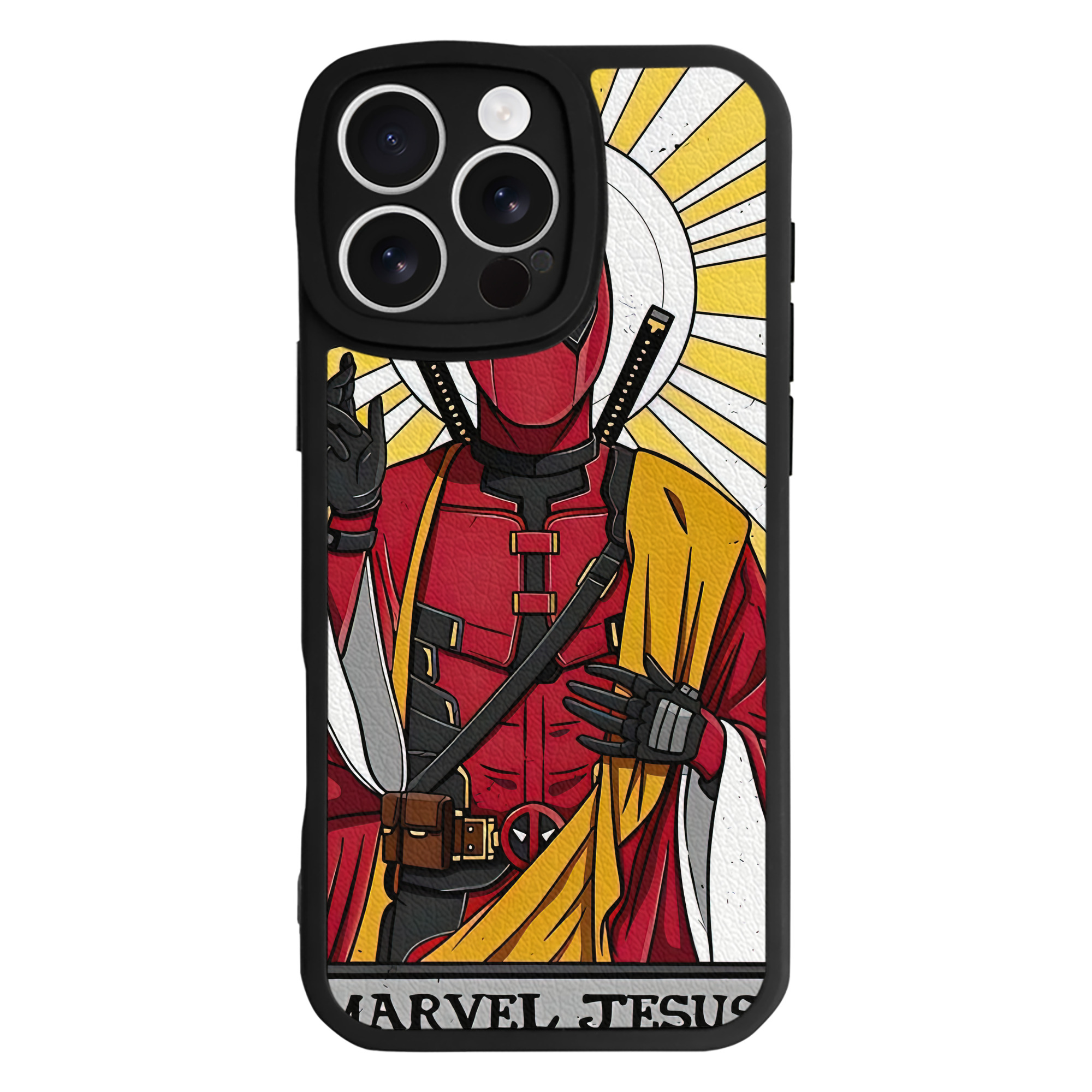 （画像用） Deadpool デッドプール 【iPhone 16シリーズ対応】シリコンスマホケース（レザー調） 材質：シリコン